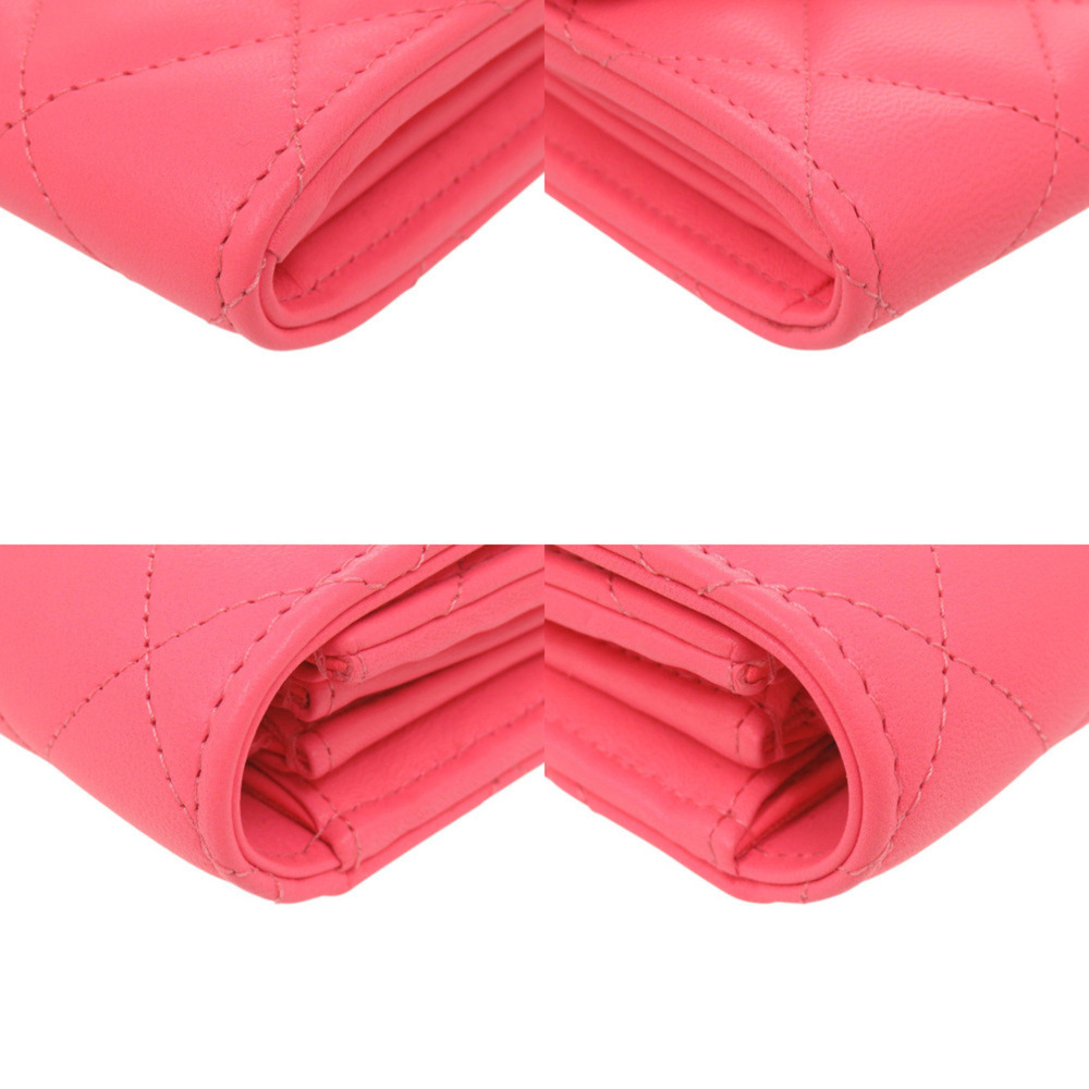 CHANEL Authentic Pink Lambskin Leather Logo Wallet - Picture 4 of 10
